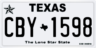TX license plate CBY1598