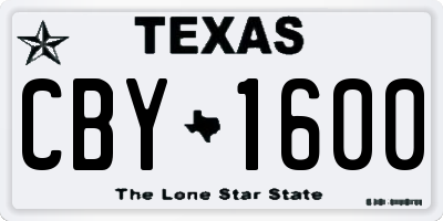 TX license plate CBY1600