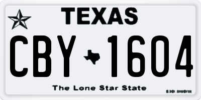 TX license plate CBY1604