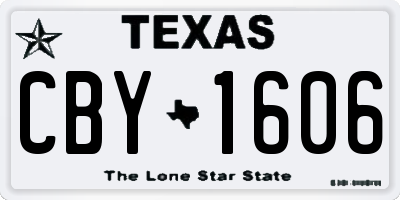 TX license plate CBY1606