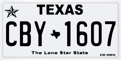 TX license plate CBY1607
