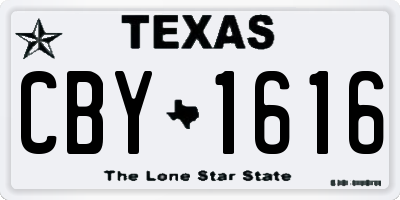 TX license plate CBY1616