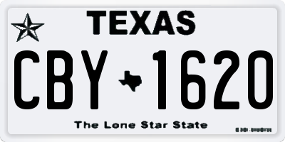 TX license plate CBY1620