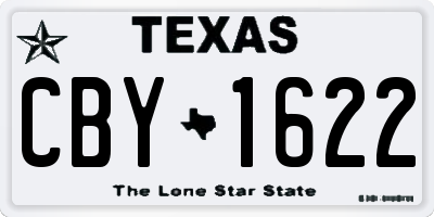 TX license plate CBY1622