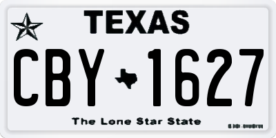 TX license plate CBY1627