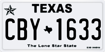 TX license plate CBY1633