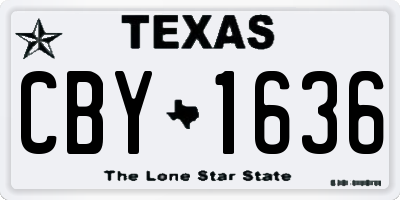 TX license plate CBY1636
