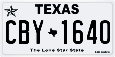 TX license plate CBY1640