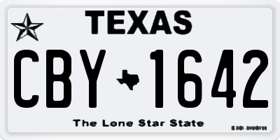 TX license plate CBY1642
