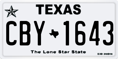 TX license plate CBY1643