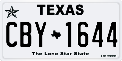 TX license plate CBY1644