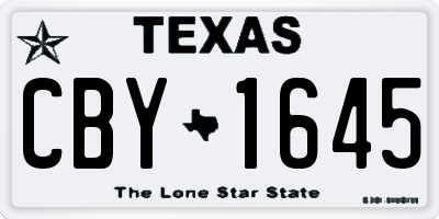 TX license plate CBY1645