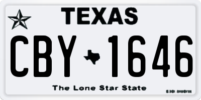 TX license plate CBY1646