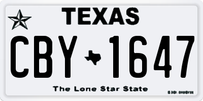 TX license plate CBY1647