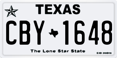 TX license plate CBY1648
