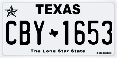 TX license plate CBY1653