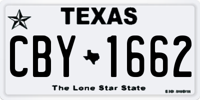 TX license plate CBY1662