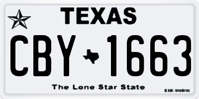 TX license plate CBY1663