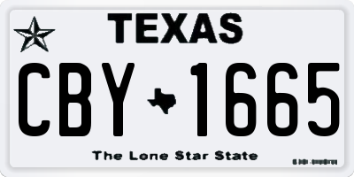 TX license plate CBY1665