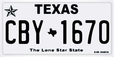 TX license plate CBY1670