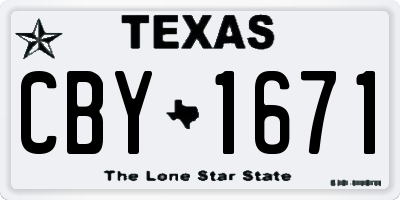TX license plate CBY1671