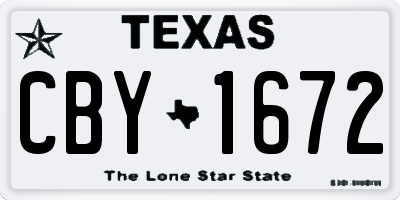 TX license plate CBY1672