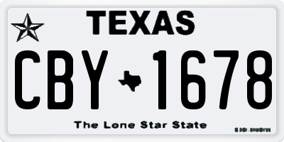 TX license plate CBY1678