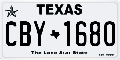 TX license plate CBY1680