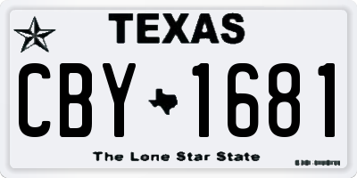 TX license plate CBY1681
