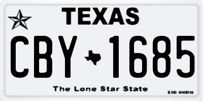 TX license plate CBY1685