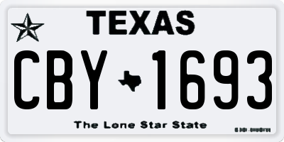 TX license plate CBY1693