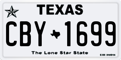 TX license plate CBY1699