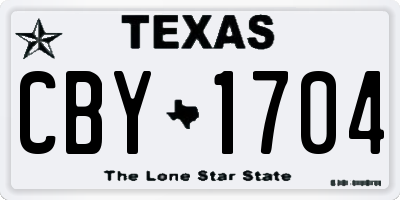 TX license plate CBY1704