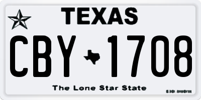 TX license plate CBY1708