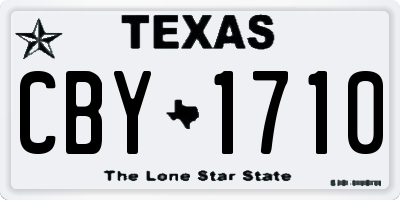 TX license plate CBY1710