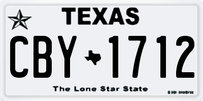 TX license plate CBY1712