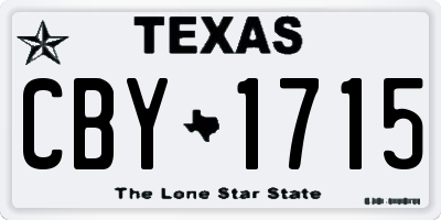 TX license plate CBY1715