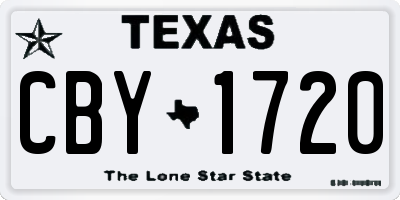 TX license plate CBY1720