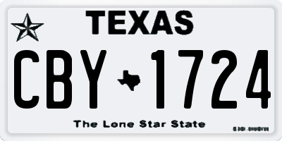 TX license plate CBY1724