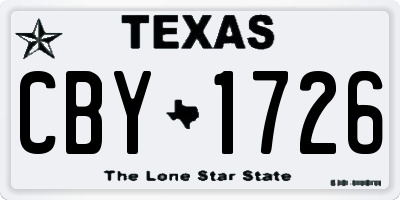 TX license plate CBY1726