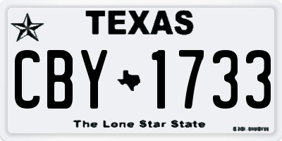 TX license plate CBY1733