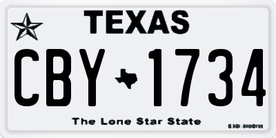 TX license plate CBY1734