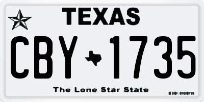 TX license plate CBY1735