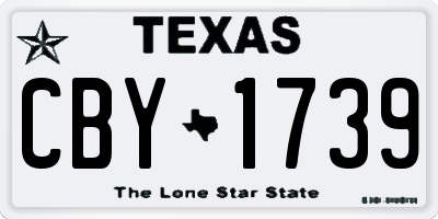 TX license plate CBY1739