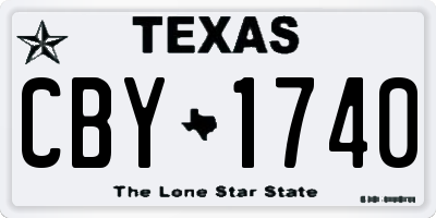 TX license plate CBY1740