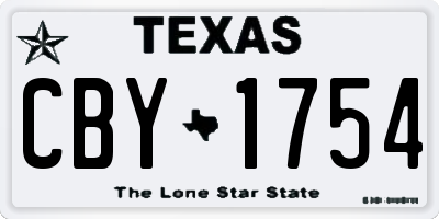TX license plate CBY1754