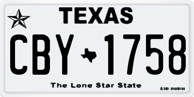 TX license plate CBY1758