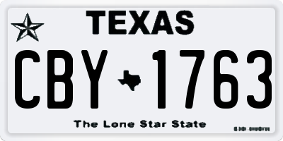 TX license plate CBY1763