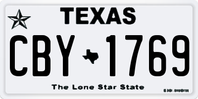 TX license plate CBY1769