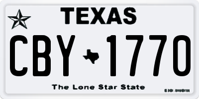 TX license plate CBY1770